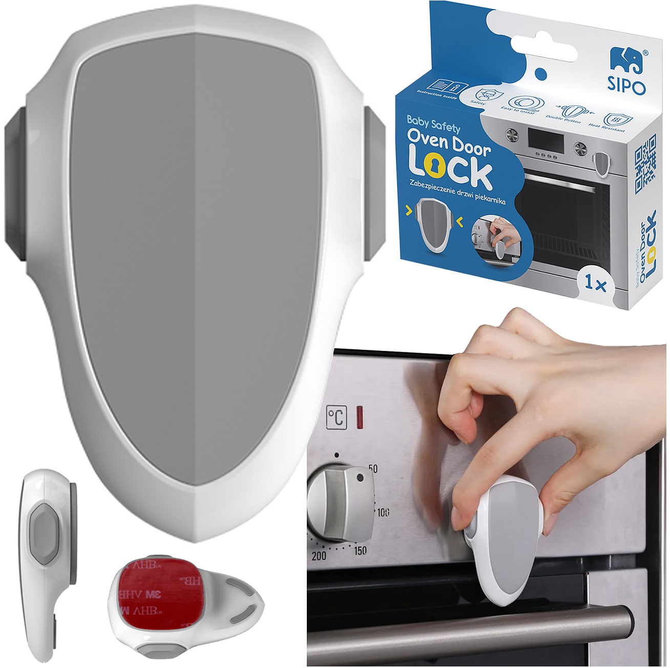ZABEZPIECZENIE BLOKADA DRZWI PIEKARNIKA KUCHENKI SIPO MOCNE