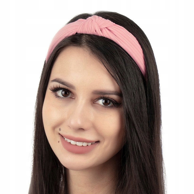 

Opaska Do Włosów różowa Węzeł szeroka Turban