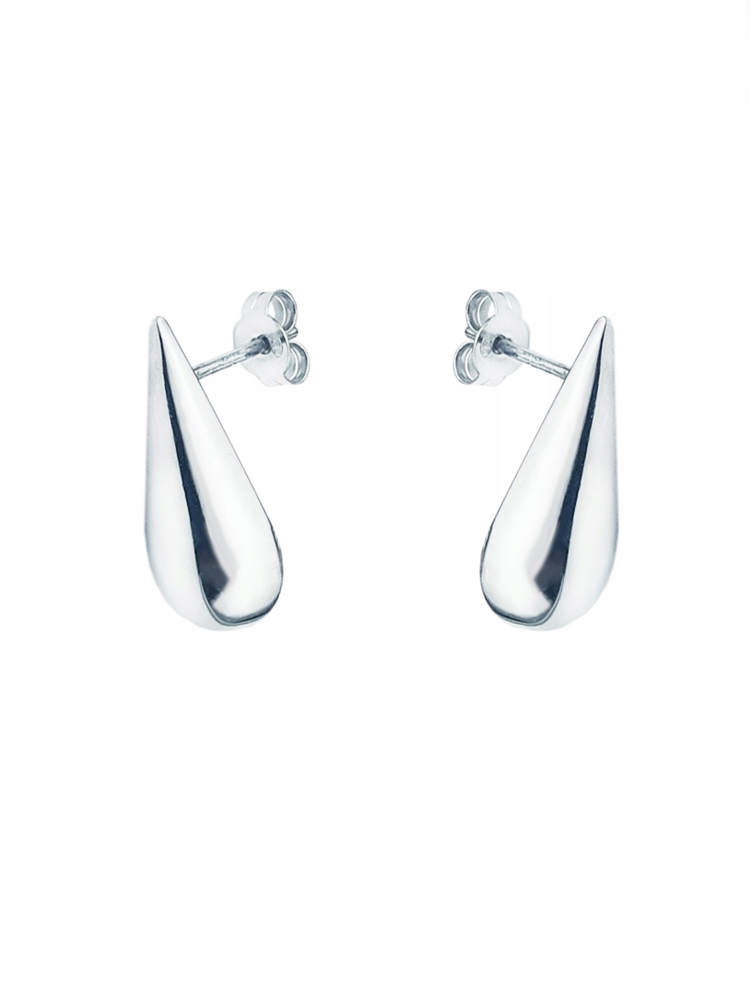 Stříbrné náušnice slzy a kapičky figurky jsou hladké a leštěné