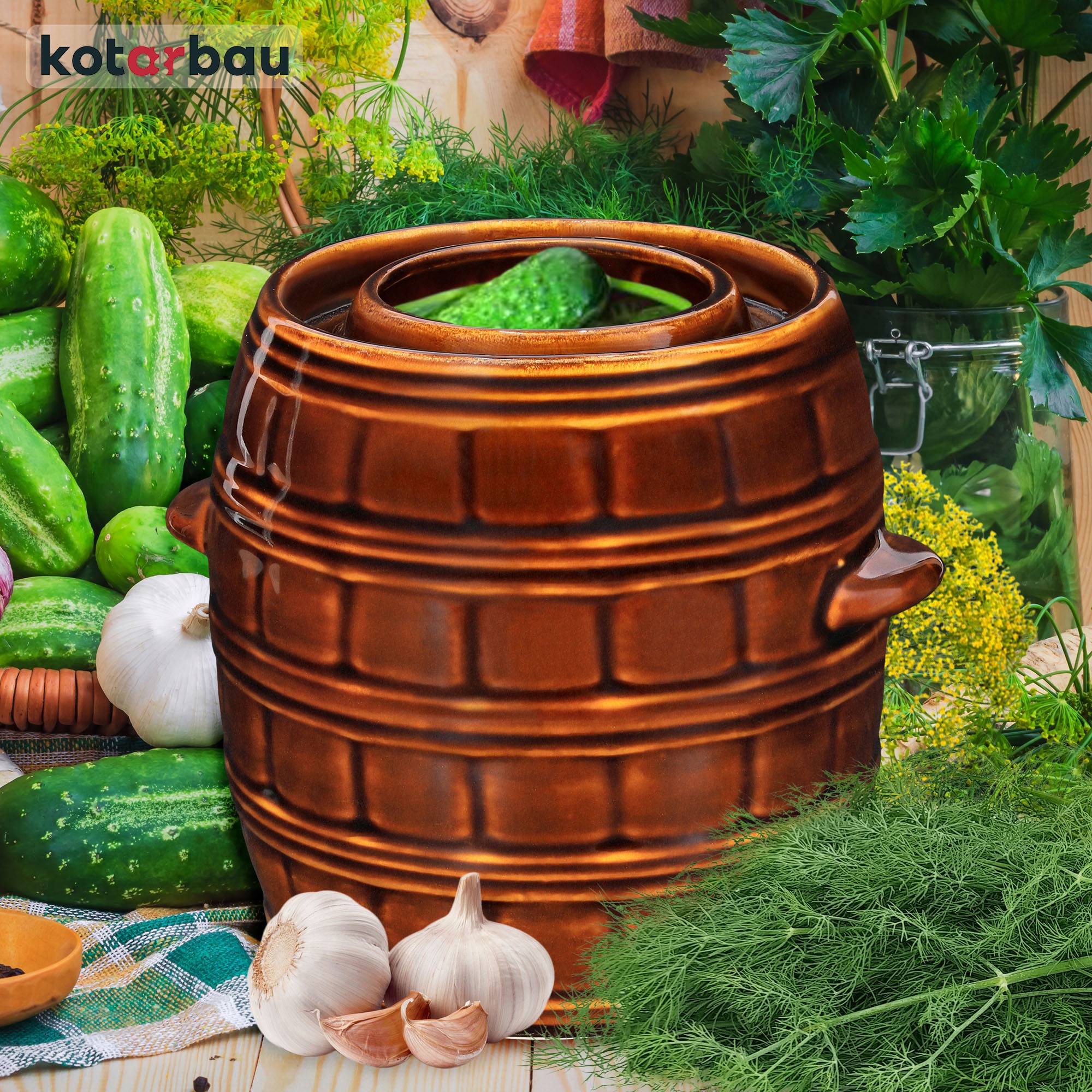 GARNEK KAMIONKA 5 L BECZKA KAMIONKOWA DO KISZENIA OGÓRKÓW KAPUSTY KOŁNIERZ Kod producenta J463