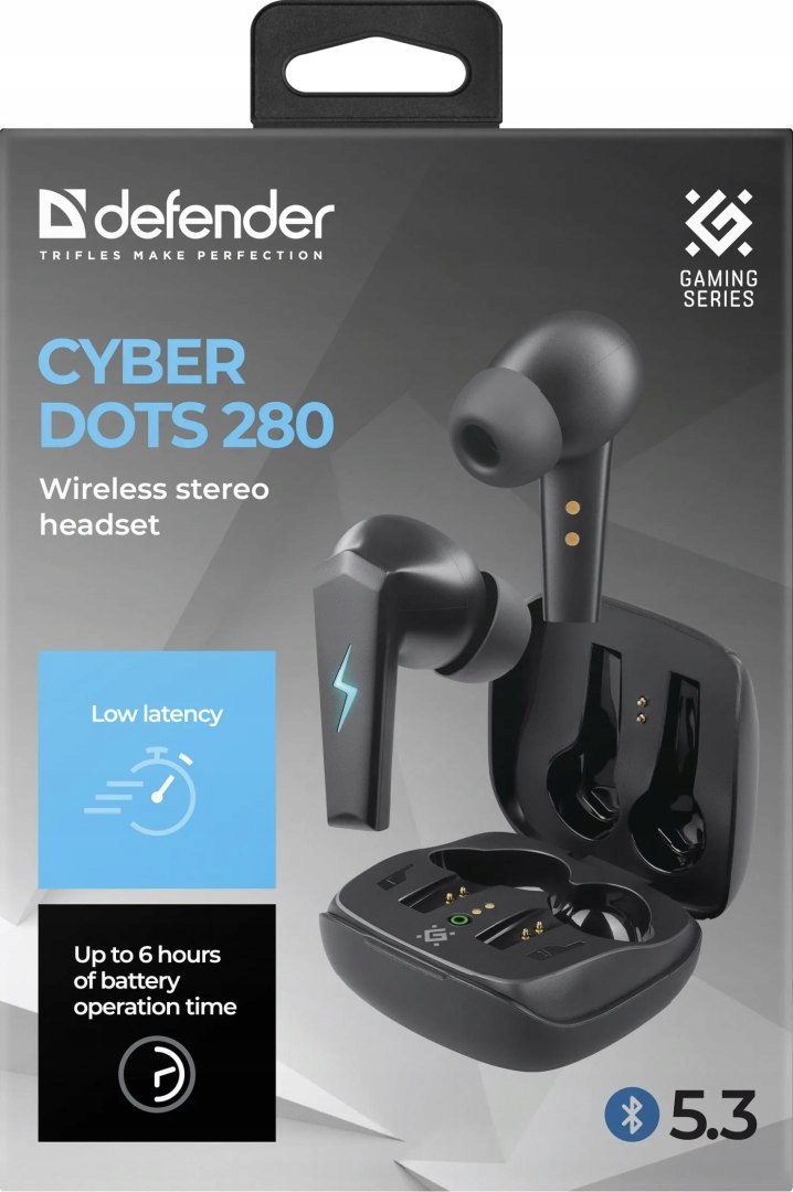 SŁUCHAWKI DEFENDER BLUETOOTH CYBERDOTS 280 GAMING CZARNE — 14