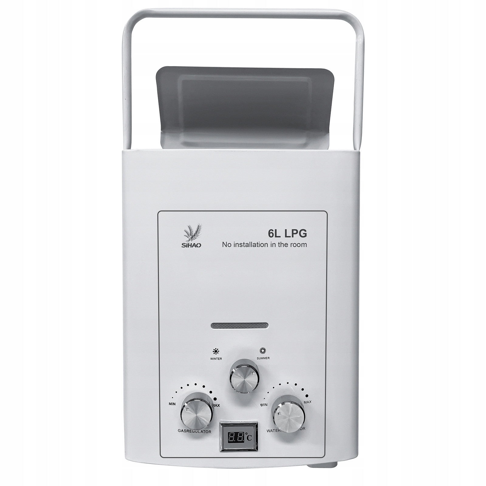 Venkovní plynový ohřívač vody 6L s digitálním displejem, 12 kW okamžitý ohřev