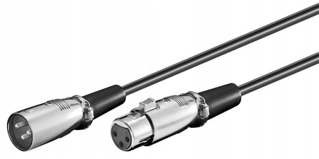 Kabel Xlr gniazdo wtyk (3-pin) Goobay 6m szary