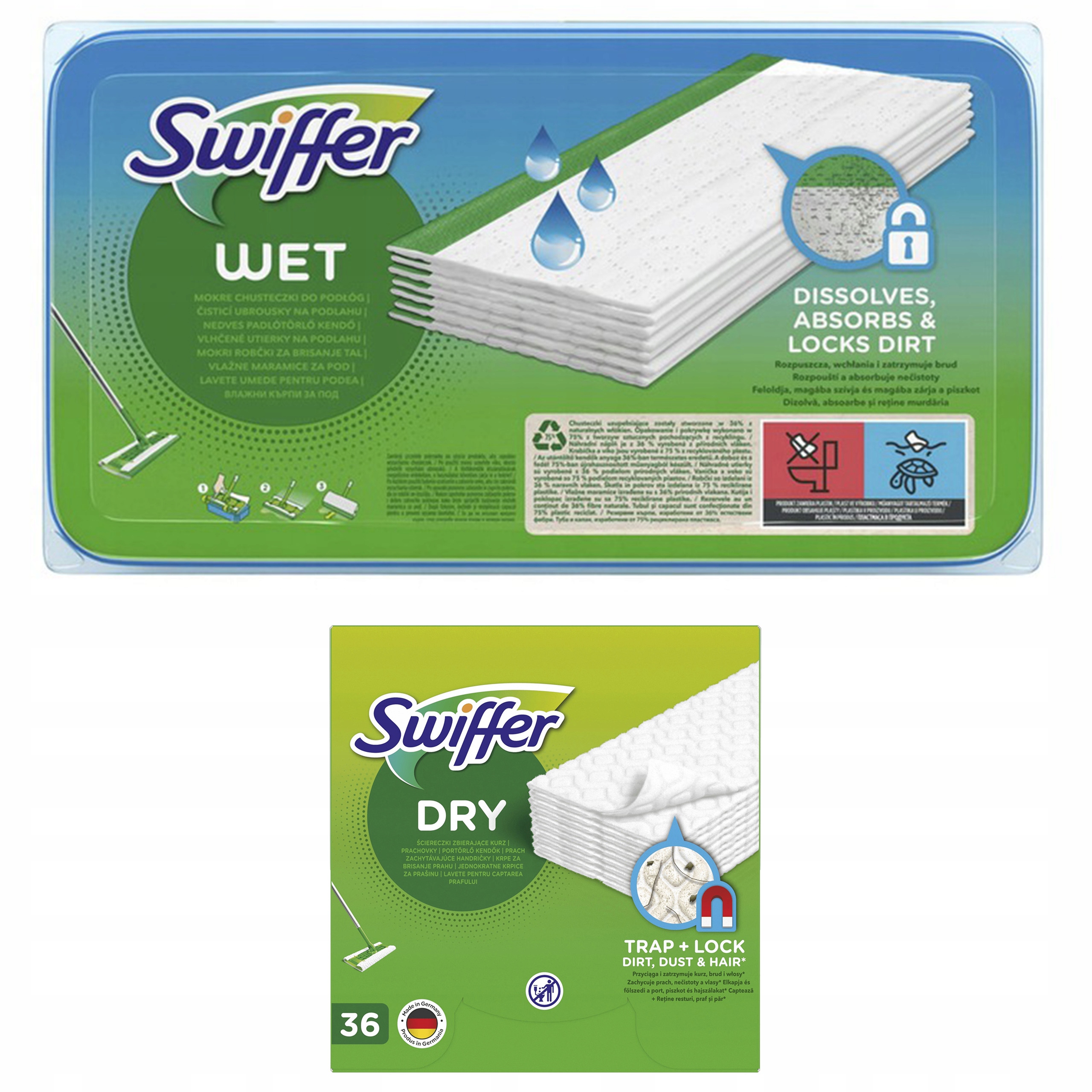 

Swiffer Wkłady Mopa Mokre 20 Suche 36 Zapas Zestaw