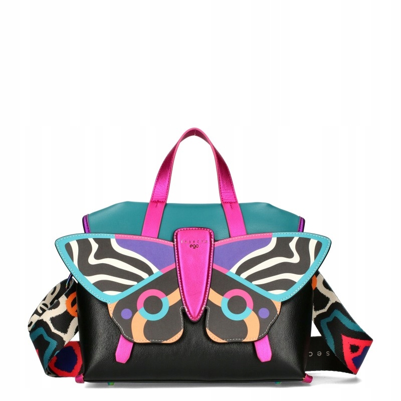 Ego Torebko-Plecak Skórzany Chromatica Odpinany Motyl Logowany Pasek