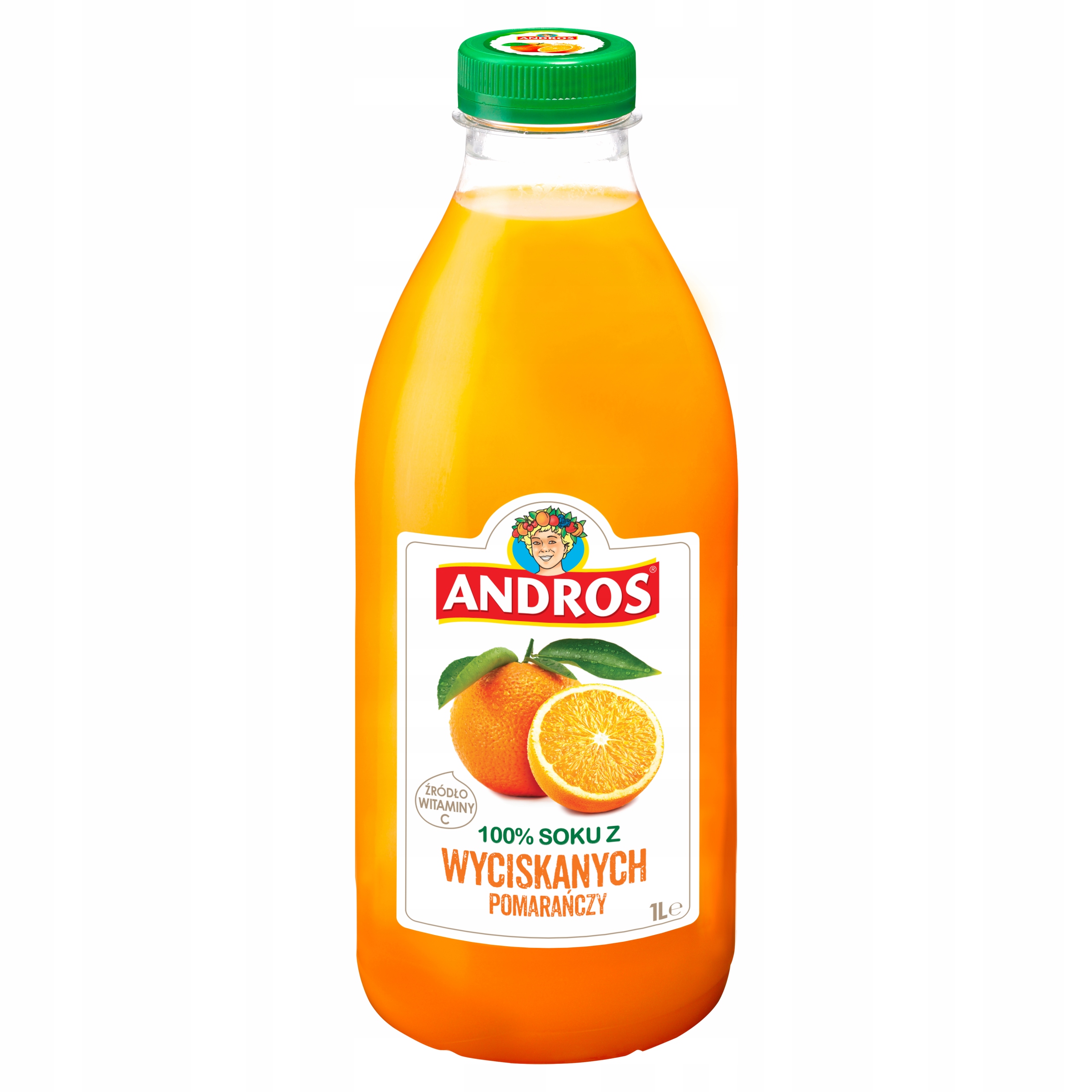 Sok tłoczony pomarańczy Nfc 1 l x 6 naturalny skład Andros 100% 6 L