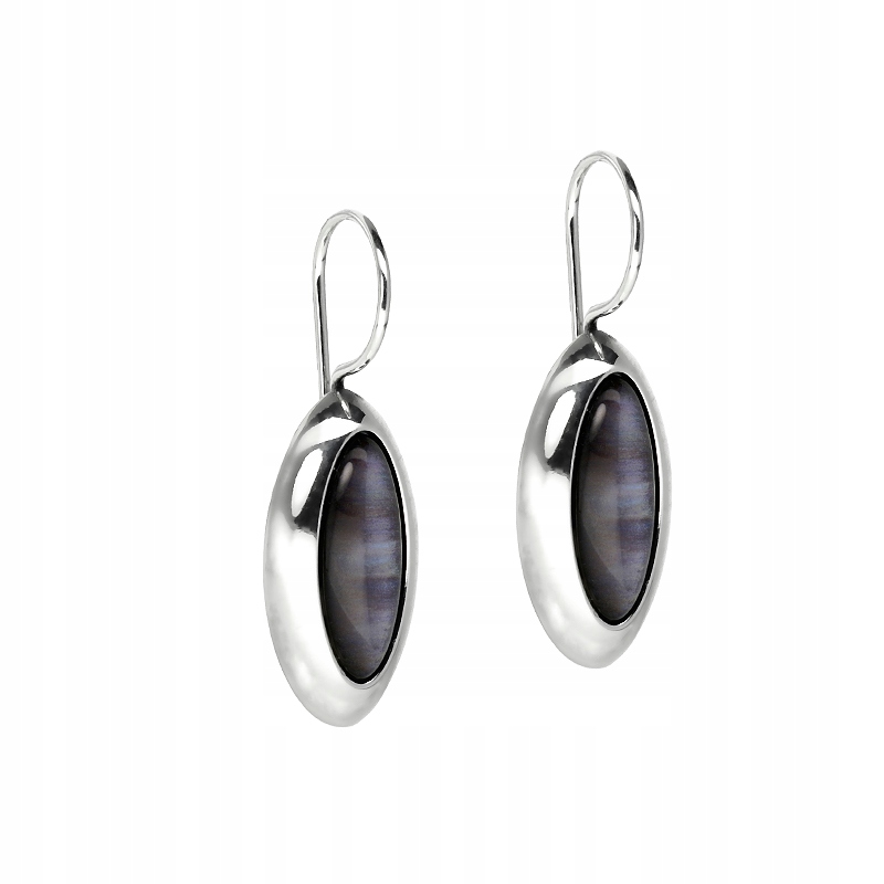 Stříbrné náušnice Ag 925 oxidované s kamenem SG-136-KA-S