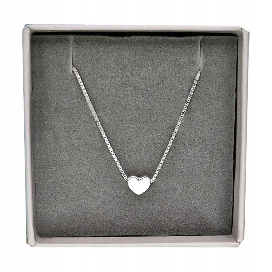 Naszyjnik Srebrny Serce Pełne Przewlekane Srebro 925