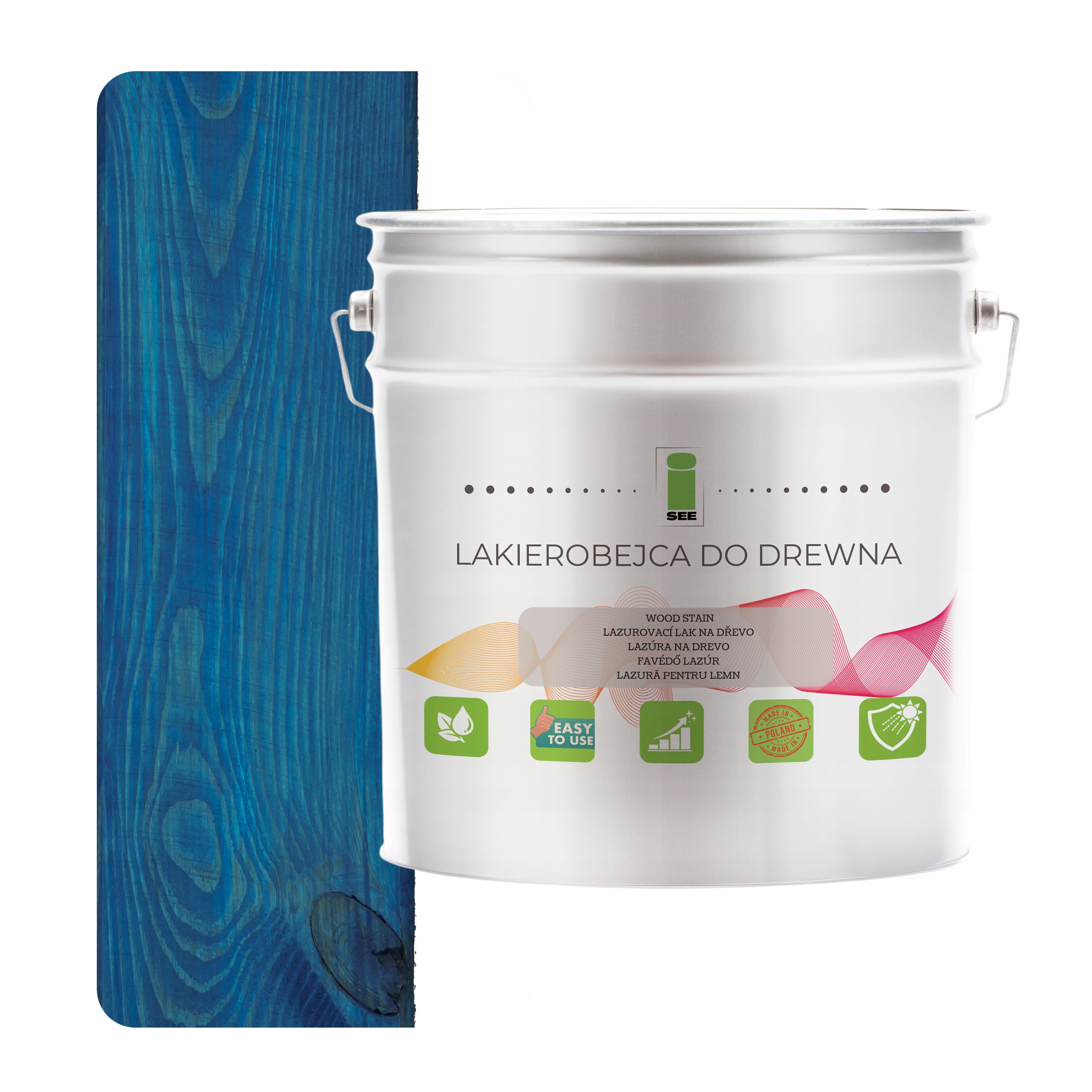 Lak na dřevo modrý hydrofobní satén bez zápachu 3v1 2,5L D120