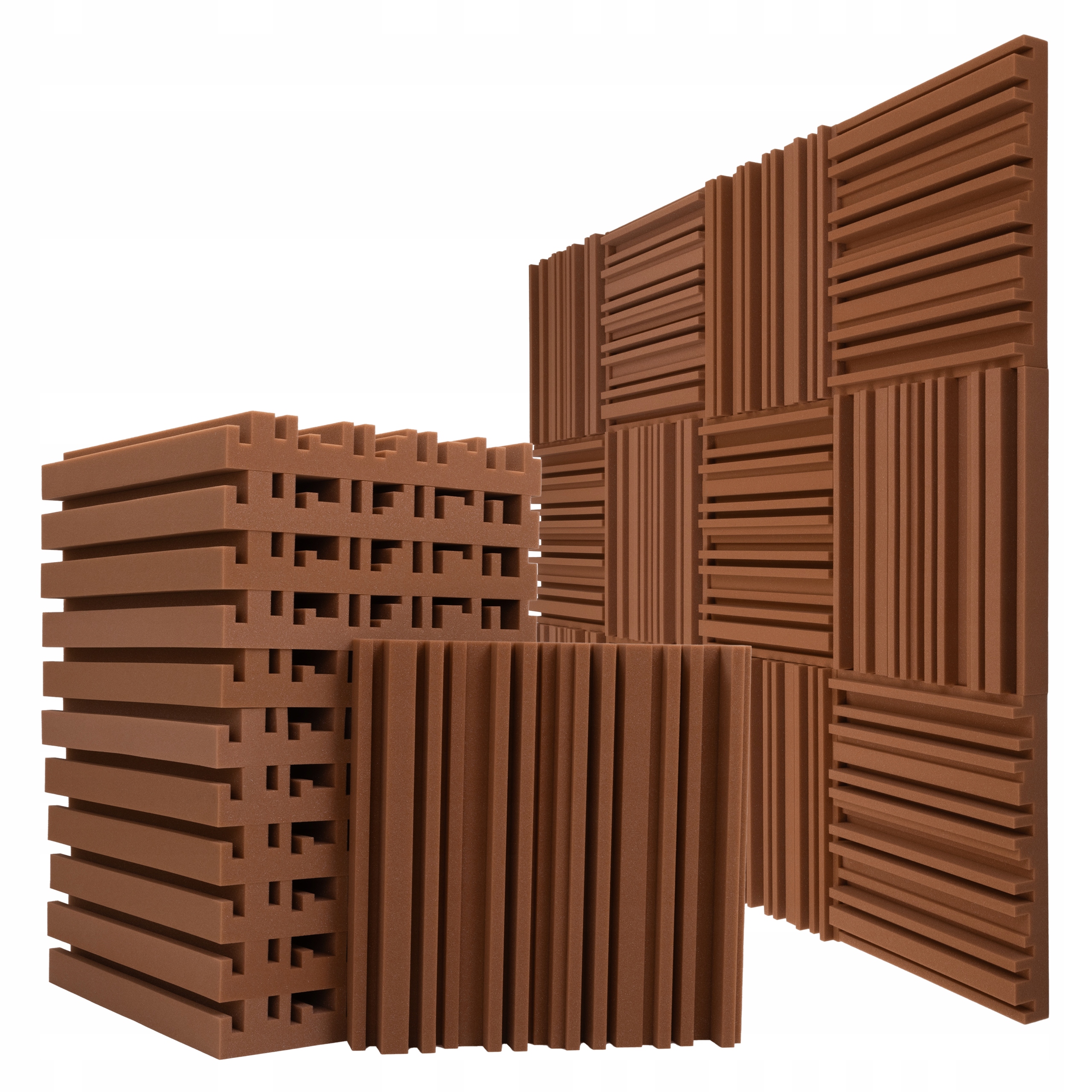 Bronzové Decory akustické panely Equalizery Bitmat, špongie na stenu do štúdia