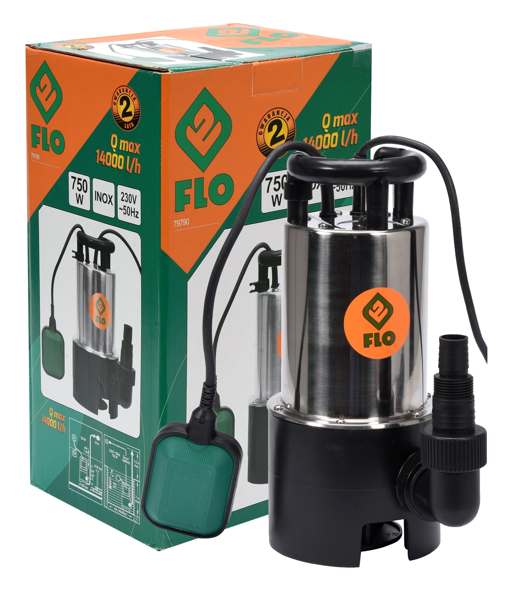 Ponorná Pumpa Na Špinavú Vodu Inox 750W 79790 Flo