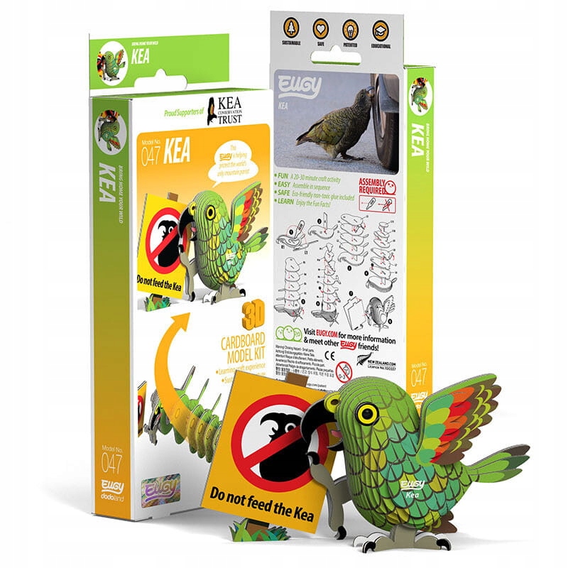 Papuga Kea Eugy. Eko Układanka Puzzle 3D