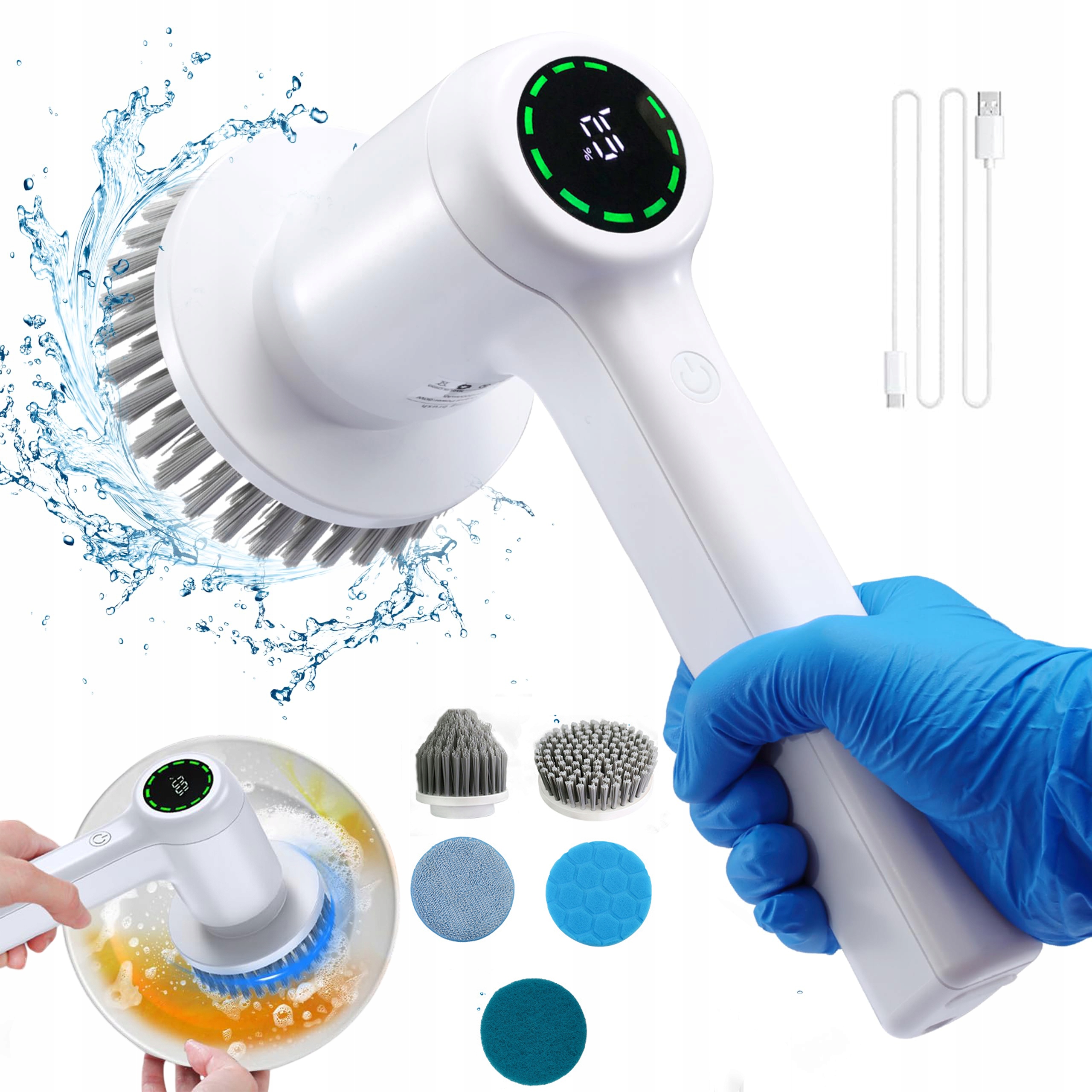 Levně Elektrický Rotační Kartáč Na Čištění, Bezdrátový, Výkonný Mop 6V1