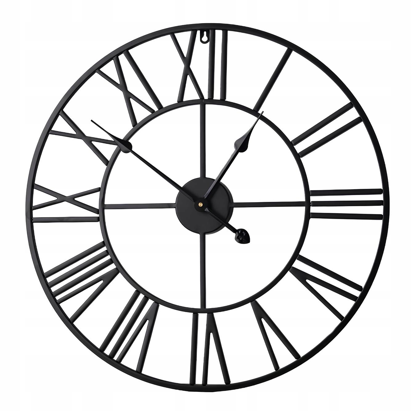 Nástenný kovový hodinový stroj 80 cm, čierny, tichý, európsky, moderný dekor