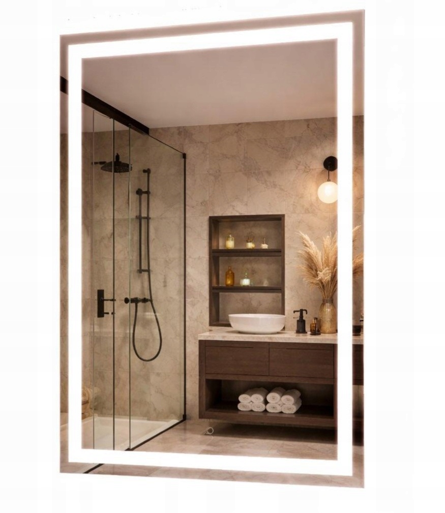 Led Podsvietené Zrkadlo Led 100x40 Dotykový Vypínač Obdĺžnikové Zrkadlo