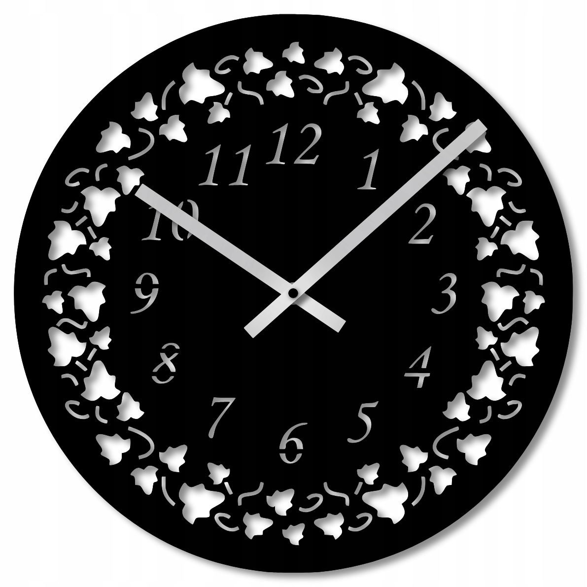 Nástěnné Hodiny 50 cm Dřevěné Nástěnné Hodiny Černé Geometrické