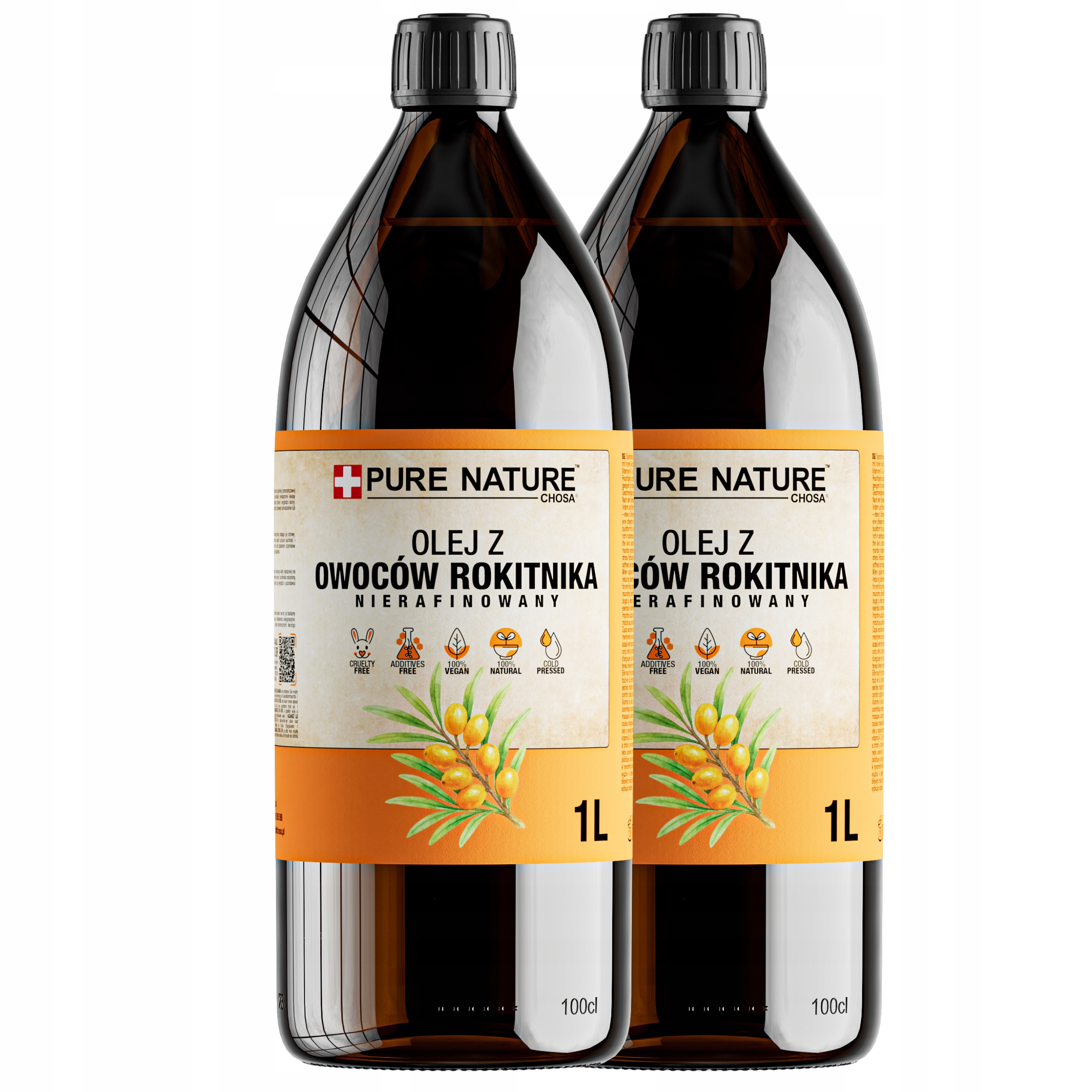 Rakytníkový Olej Lisovaný Za Studena Nerafinované Vlasy Tělo 2x1L