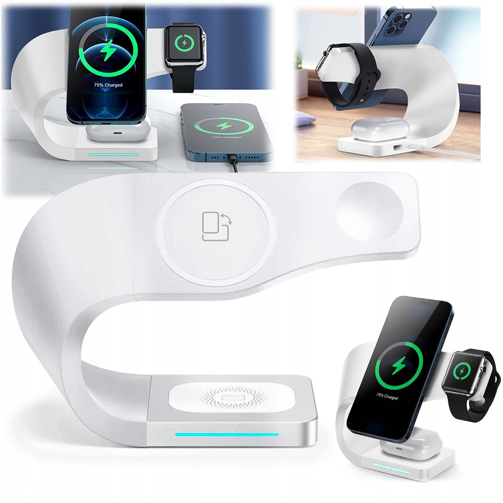 Ładowarka magnetyczna indukcyjna bezprzewodowa 4w1 Qi Quick Charge 15W Usb