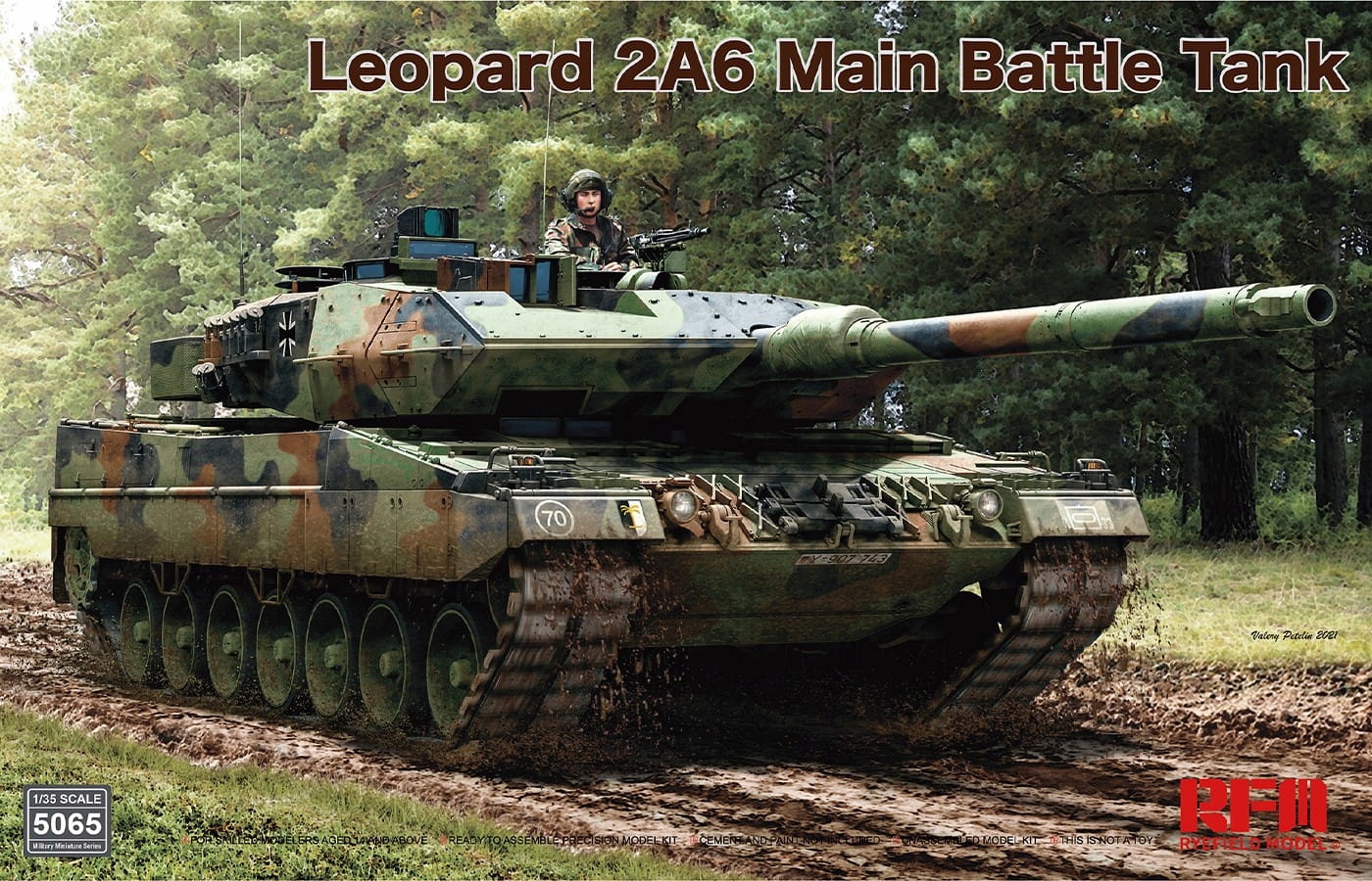 Hlavní bitevní tank Leopard 2A6 1:35 Rye Field Model RM-5065
