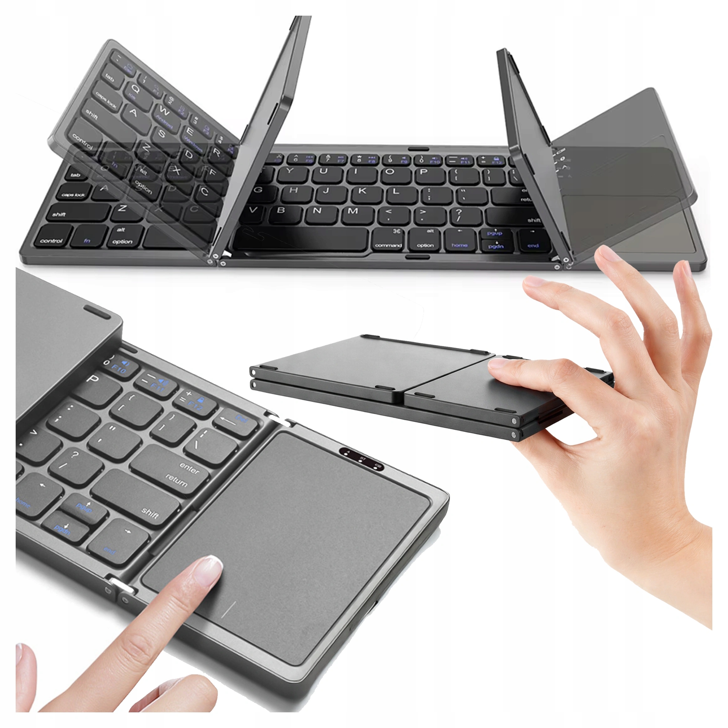 Bezdrátová klávesnice Bluetooth 5.1 Touchpad skládací pro tablet iPad