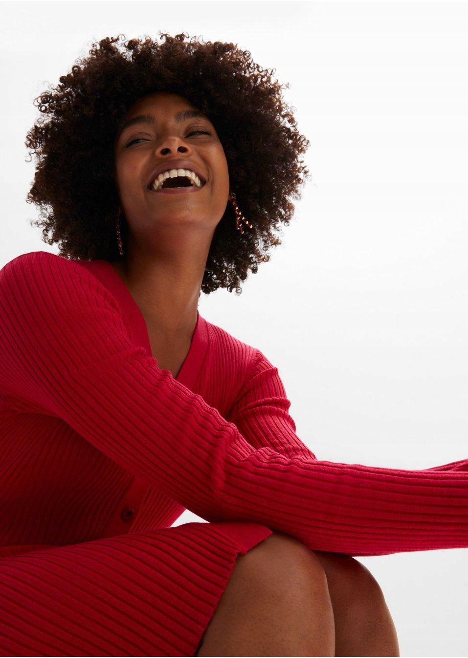 40 Bonprix SUKIENKA W PRĄŻEK Rękaw długi rękaw