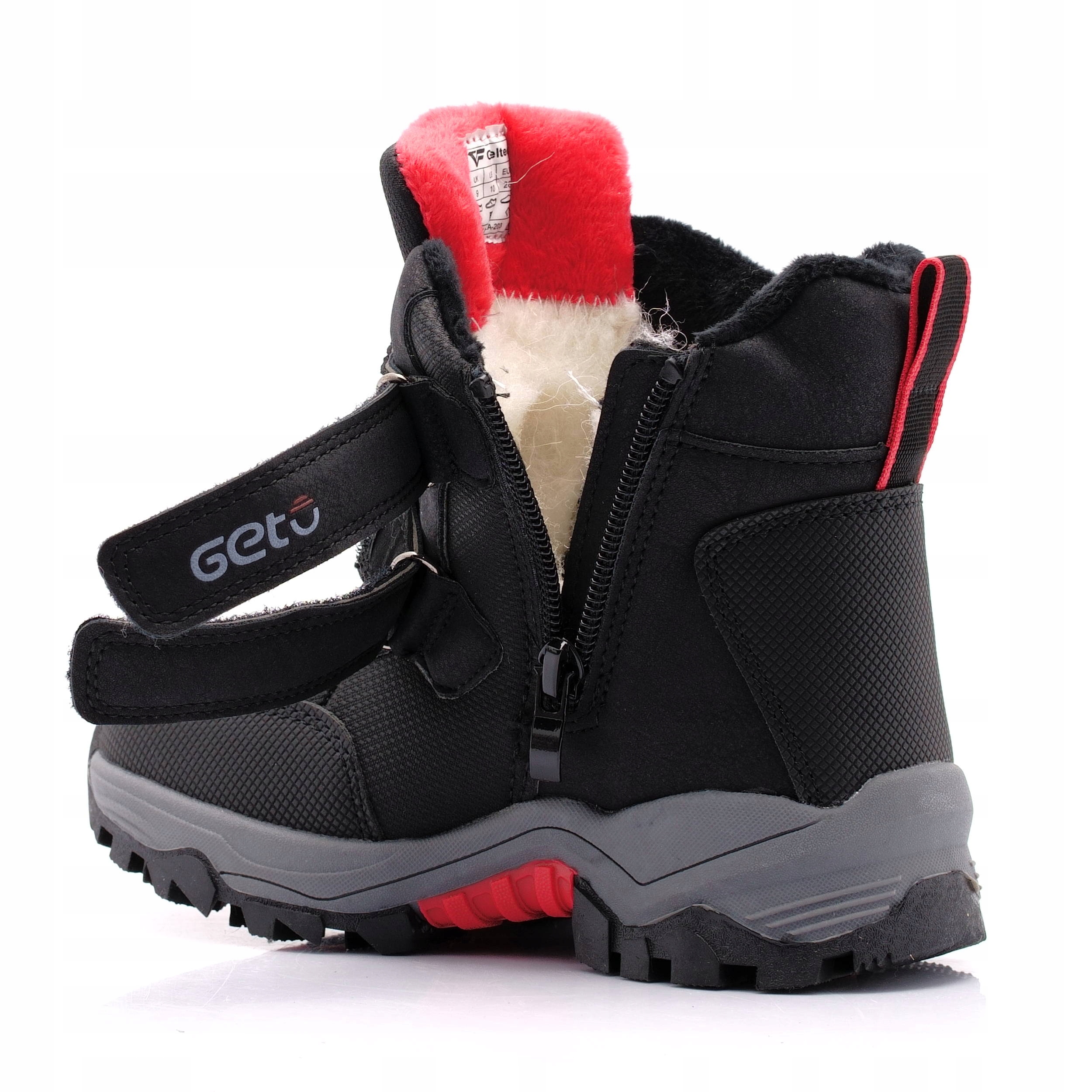 BUTY ZIMOWE CHŁOPIĘCE ŚNIEGOWCE KOZAKI GETO 203 28 Długość wkładki wew. 18 cm