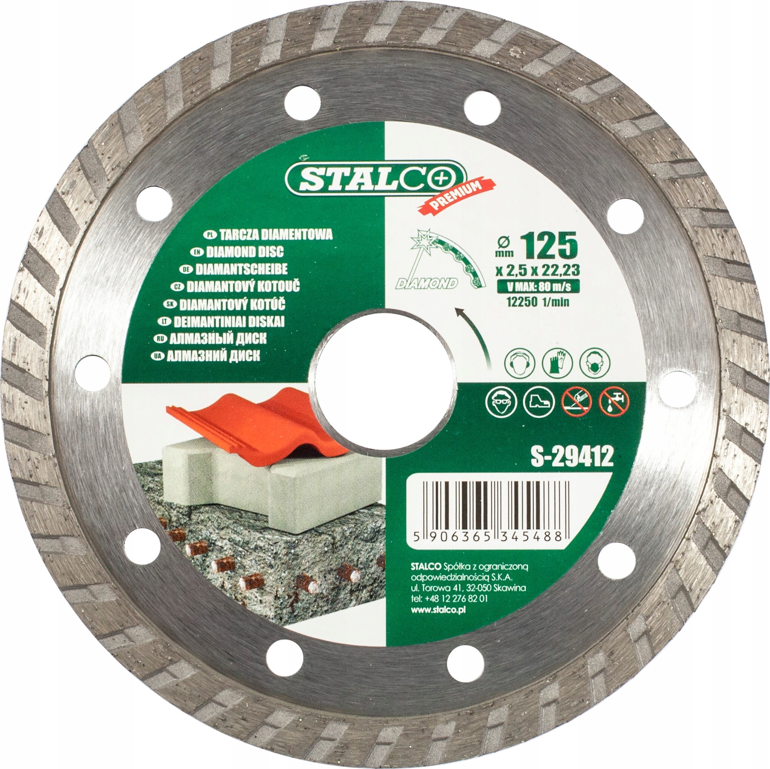 Diamantový Kotouč Turbo Pro Betonu Vyztužený Tvárnice Stalco 230 MM x 3,0 MM