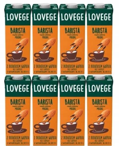 8x 1L Sante Lovege napój migdałowy dla baristów Zgrzewka