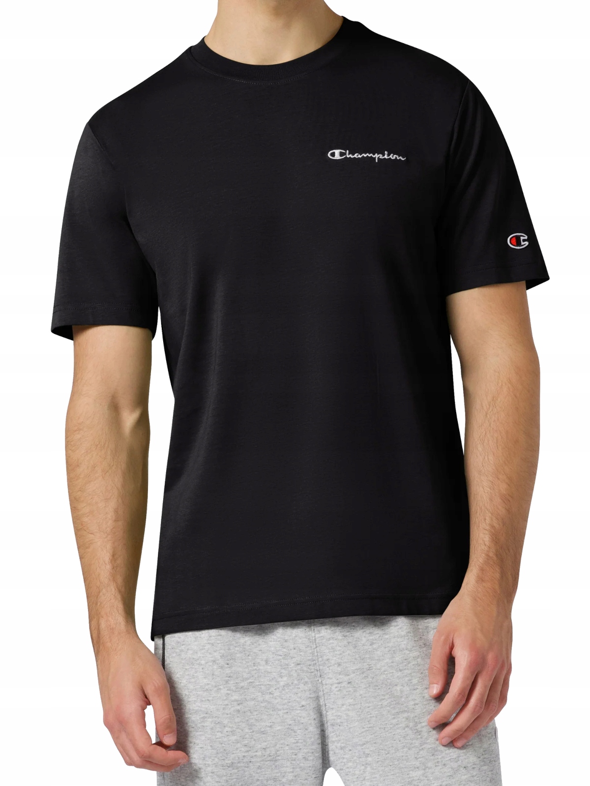 Tričko pánské Champion 221798-KK001 bavlněné sportovní černé tričko XXL