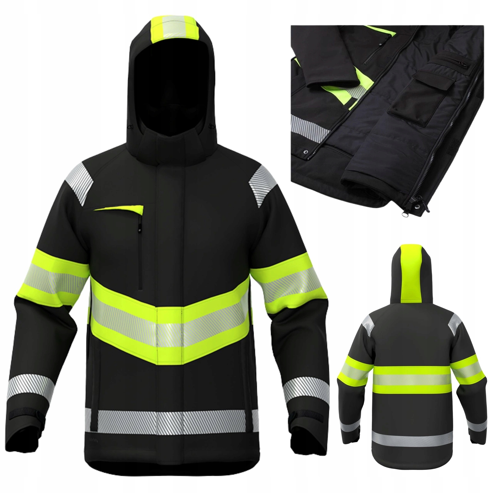 Kurtka zimowa robocza ocieplana wodoodporna odblaskowa BoSafety Atlanta 4XL