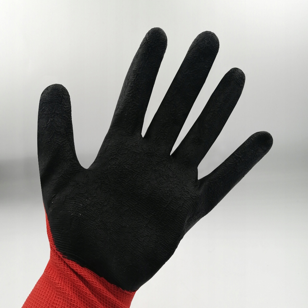 10 PAR RĘKAWICE ROBOCZE LATEX POWLEKANE LATEKSEM 9 Materiał dominujący poliester