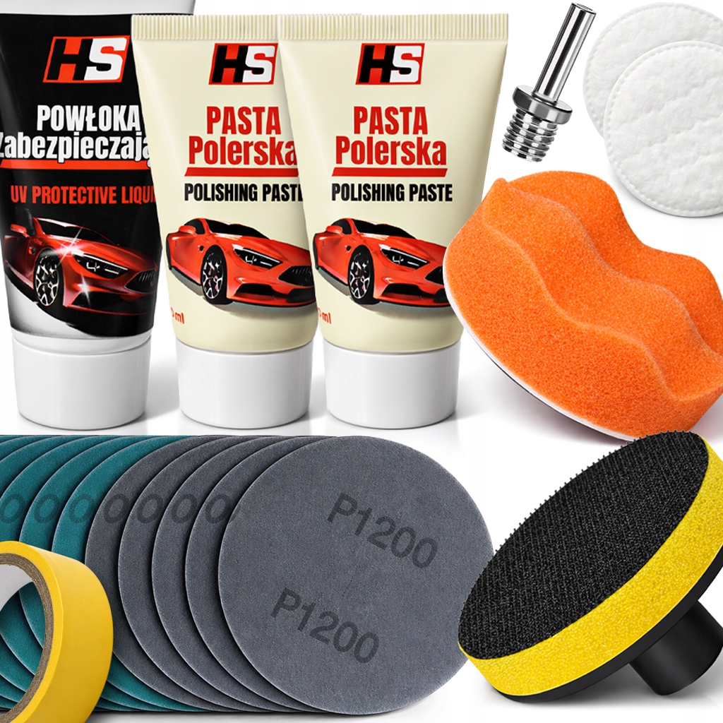 Duży Zestaw Do Polerowania Lamp Renowacji Regeneracji Reflektorów Pasta Pad