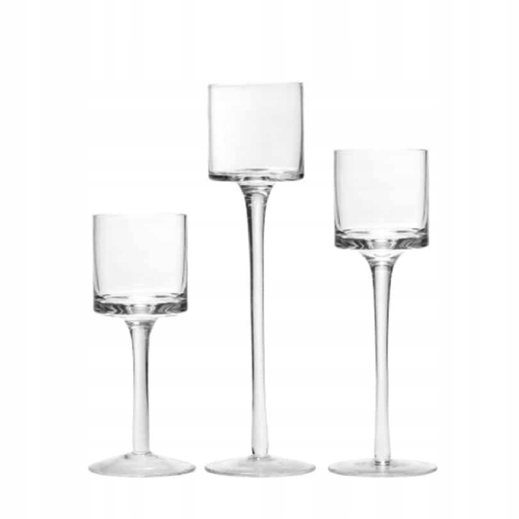 Świecznik Szklany Bankietowy 28cm fi 9cm