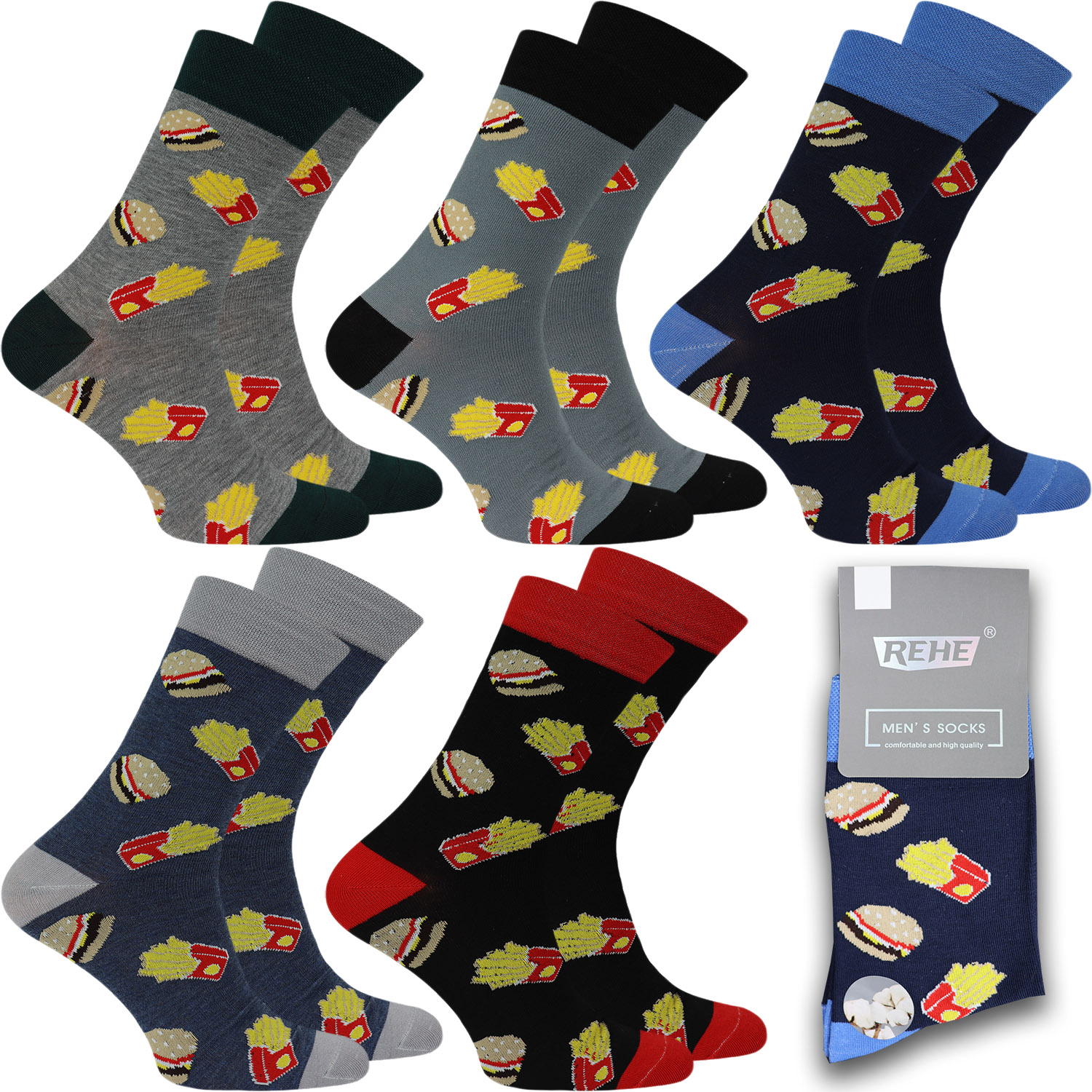 

5x Skarpety Męskie Kolorowe Śmieszne Garniturowe