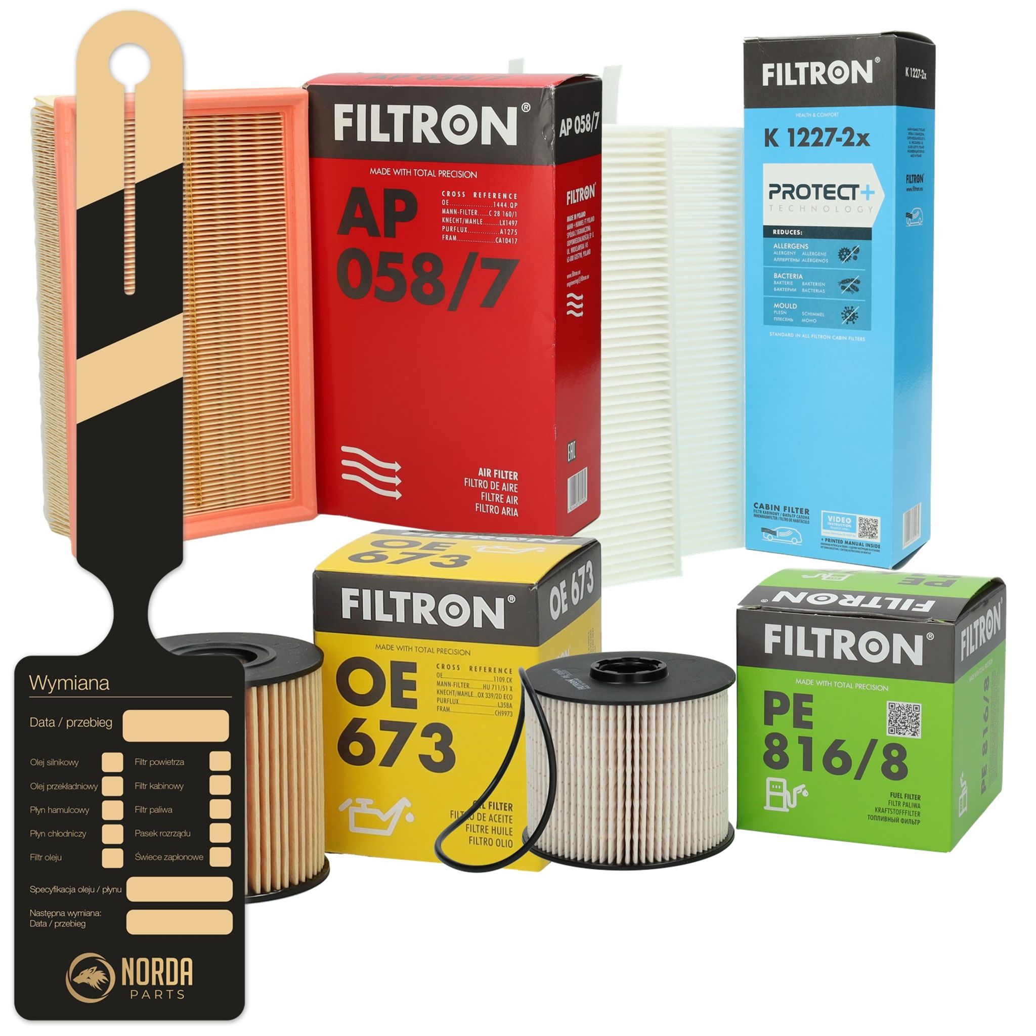 Sada filtrů Filtron AP058/7 K1227-2X OE673 PE816/8 pro C4 Picasso 2.0 Hdi