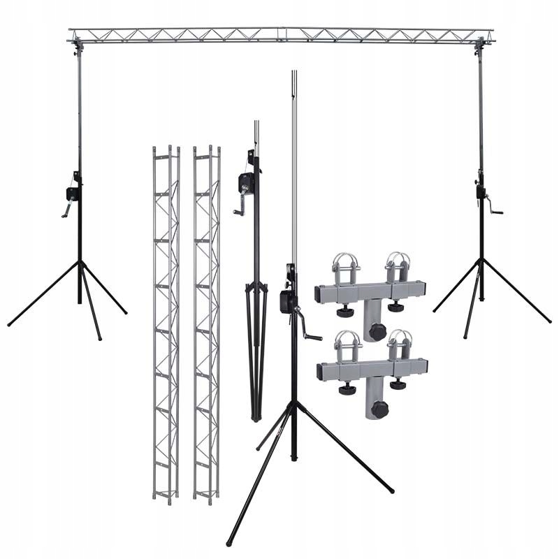 RAMPA OŚWIETLENIOWA KRATOWNICA 2x STATYW Z WINDĄ 2x TRAWERS 4M 16 PUNKTÓW