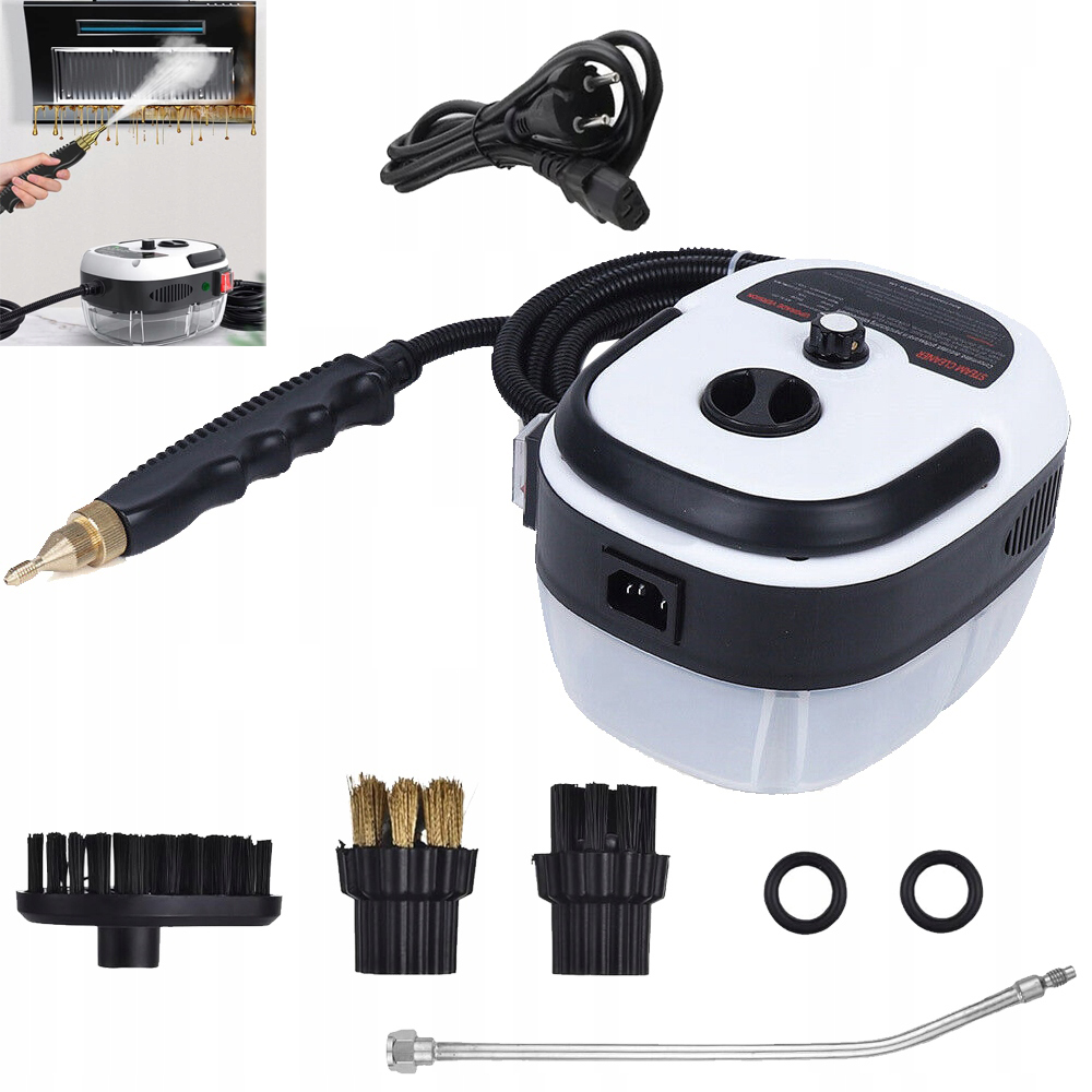 2500W Myjka Parowa Mały Czyścik Ciśnieniowy 3GŁÓWKI Szczoteczki+ 6PRĘDKOŚCI