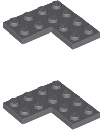 

Lego Płytka Narożna 4x4 C. Szary 2639 4539429 2szt