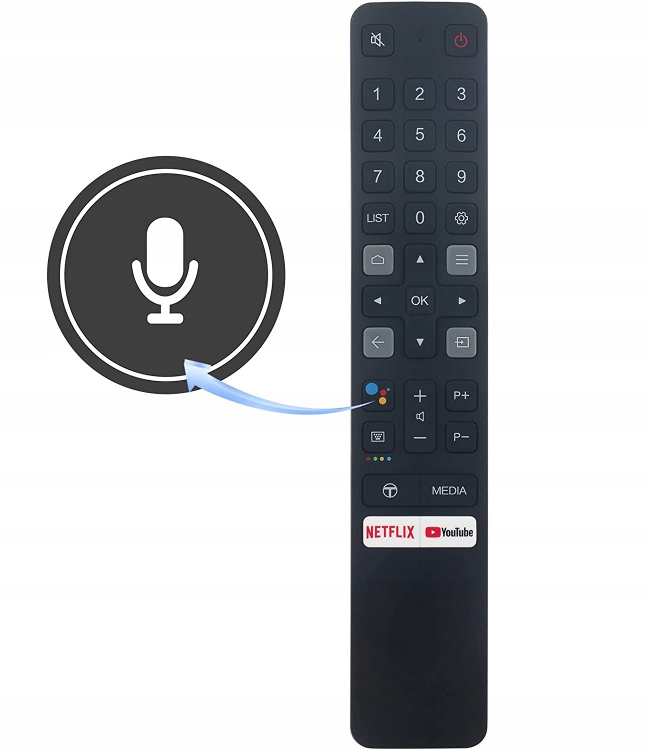 Dálkový Ovladač RC901V FMR1 Pro Tcl Černý