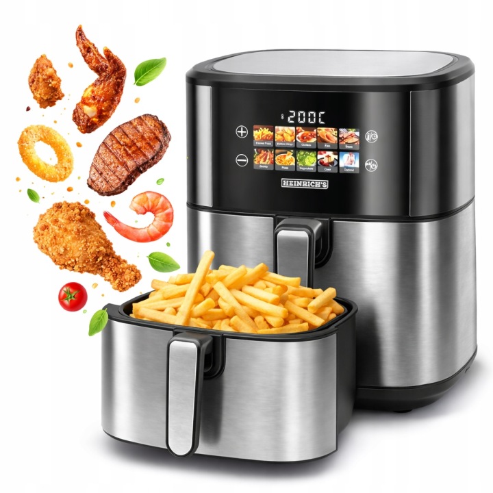 Fritéza Horkovzdušná Bez Oleje Air Fryer Velká Bez Tuku 6,5L 1600W Led