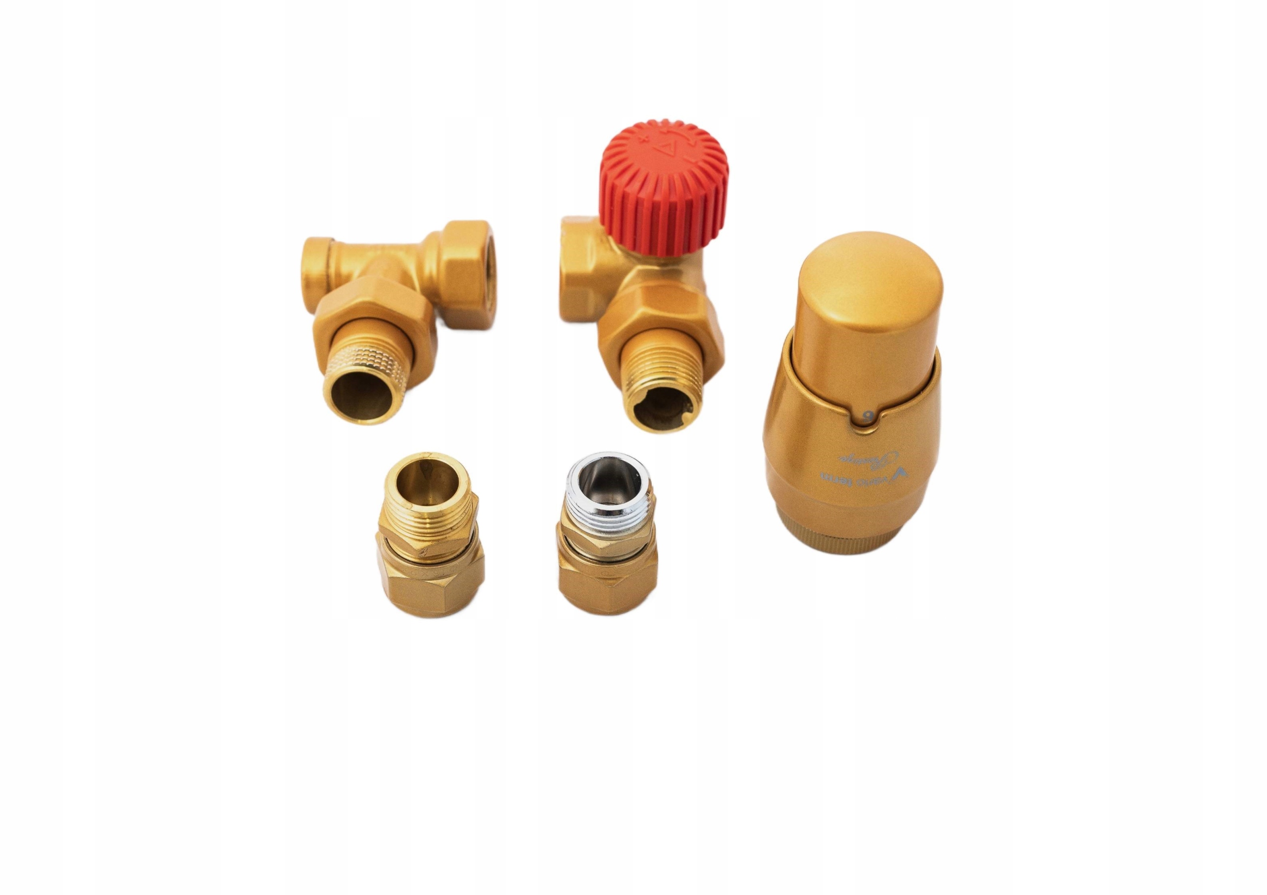 Uhlovo Axiálny Termostatický Ventil Vario Term Zlatý Polomat