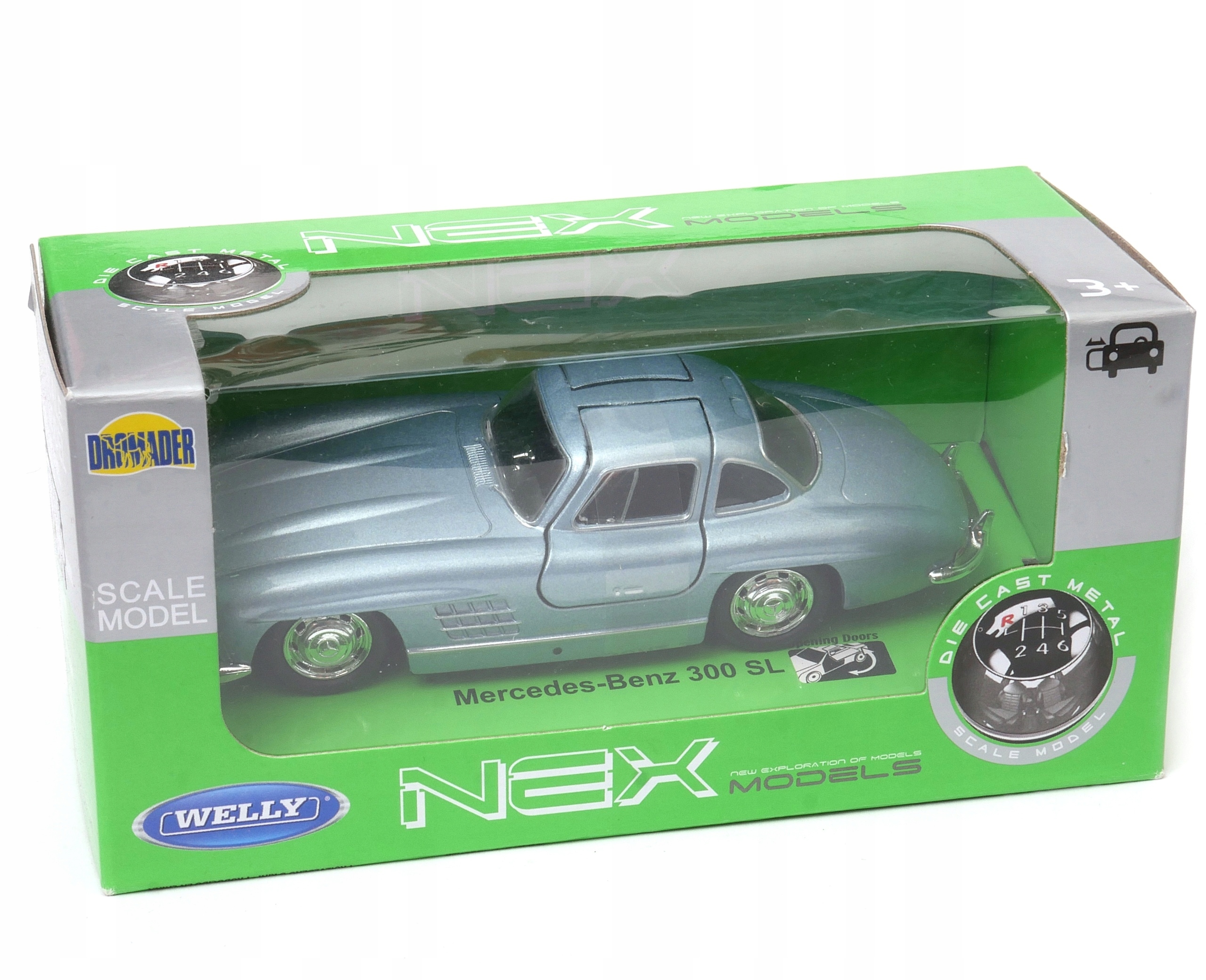 Mercedes-Benz 300SL 1:34-39 WELLY niebieski Stan opakowania oryginalne