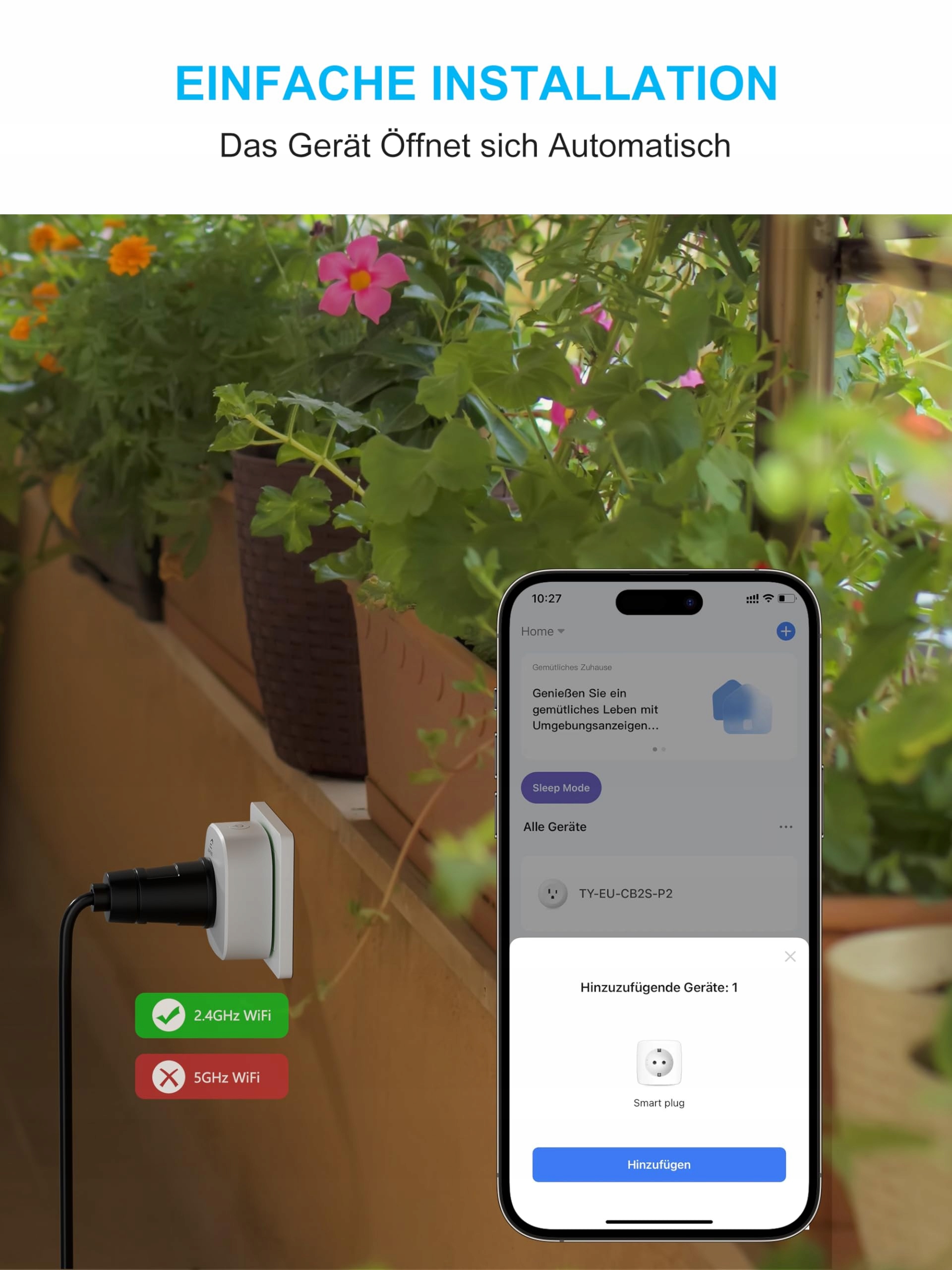 EIGHTREE Inteligentne Gniazdko WLAN z Pomiarem Energii do Balkonkraftwerk — miniatura 4