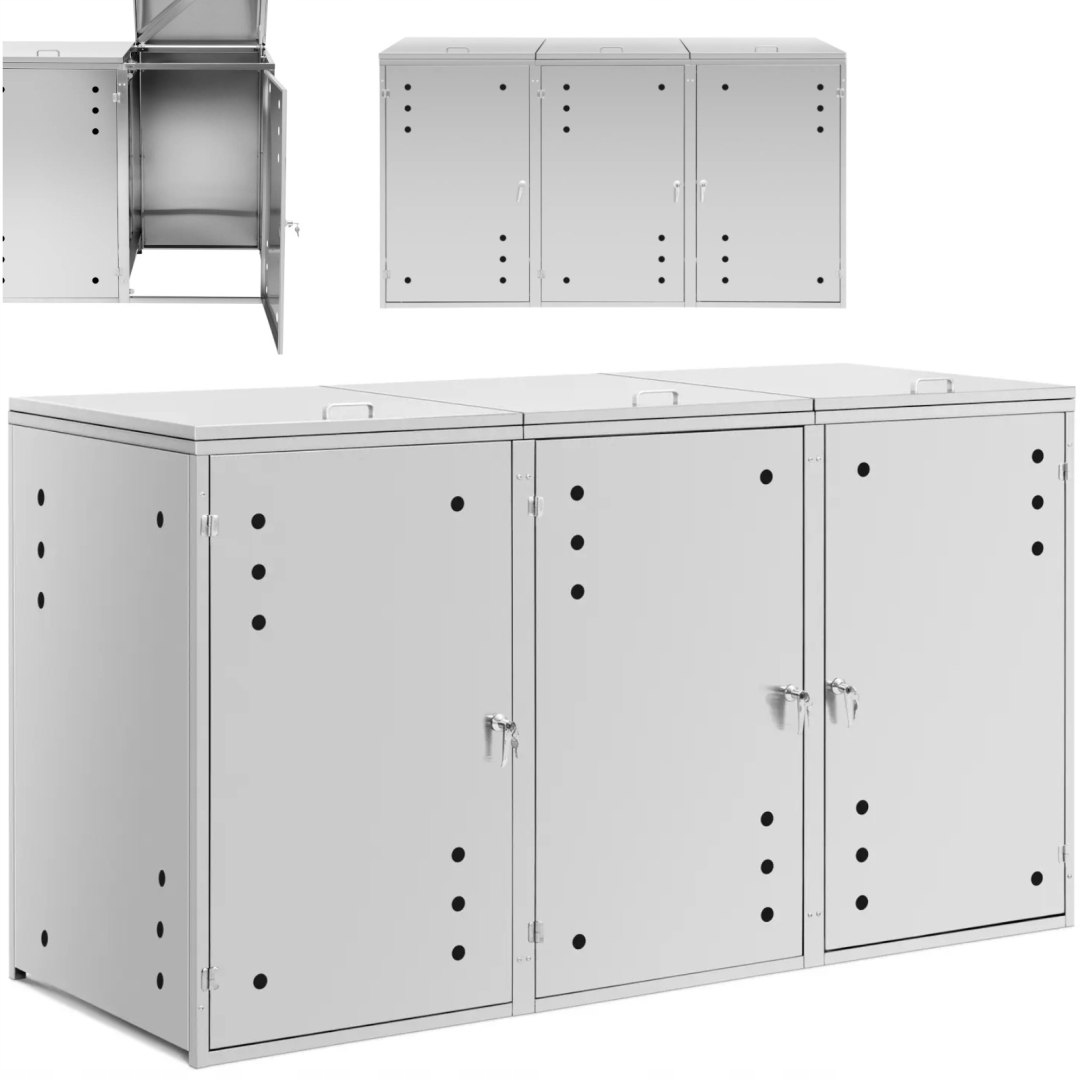 Levně Kryt na odpadkový koš s ventilací 3 x 240 l