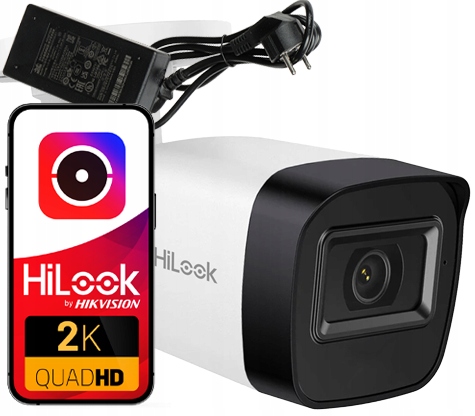 4MPx Ip kamera HiLook by Hikvision 2.8MM Detekce pohybu IPCAM-B4-P Napájecí adaptér