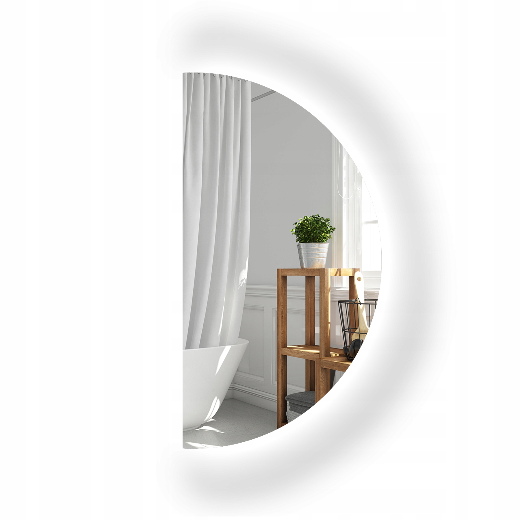 Zrcadlo půlkruhové Helena s Led podsvícením 55 x 110 cm