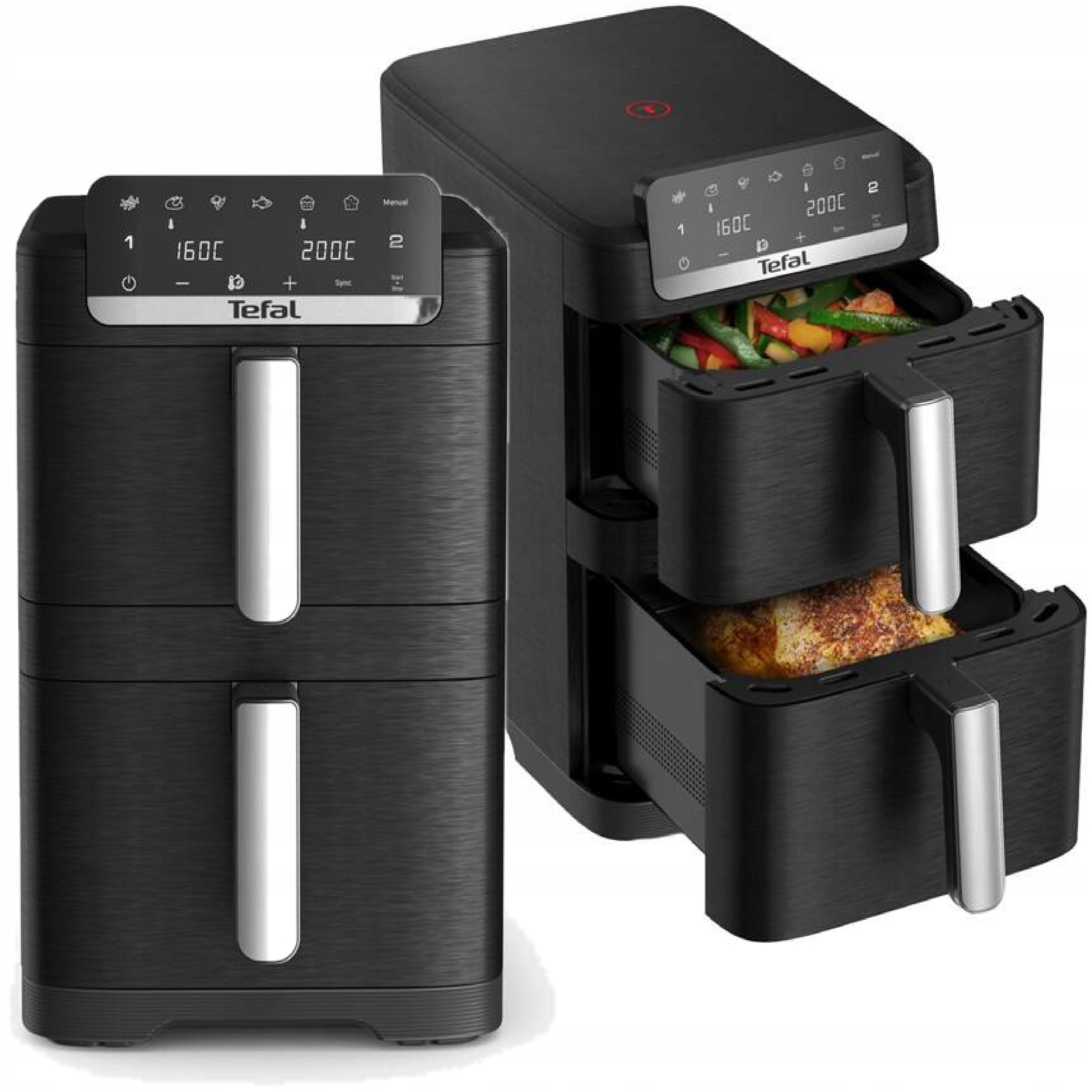 Frytkownica beztłuszczowa Tefal dwukomorowa EY7528E0 10L 2700W Air Fryer