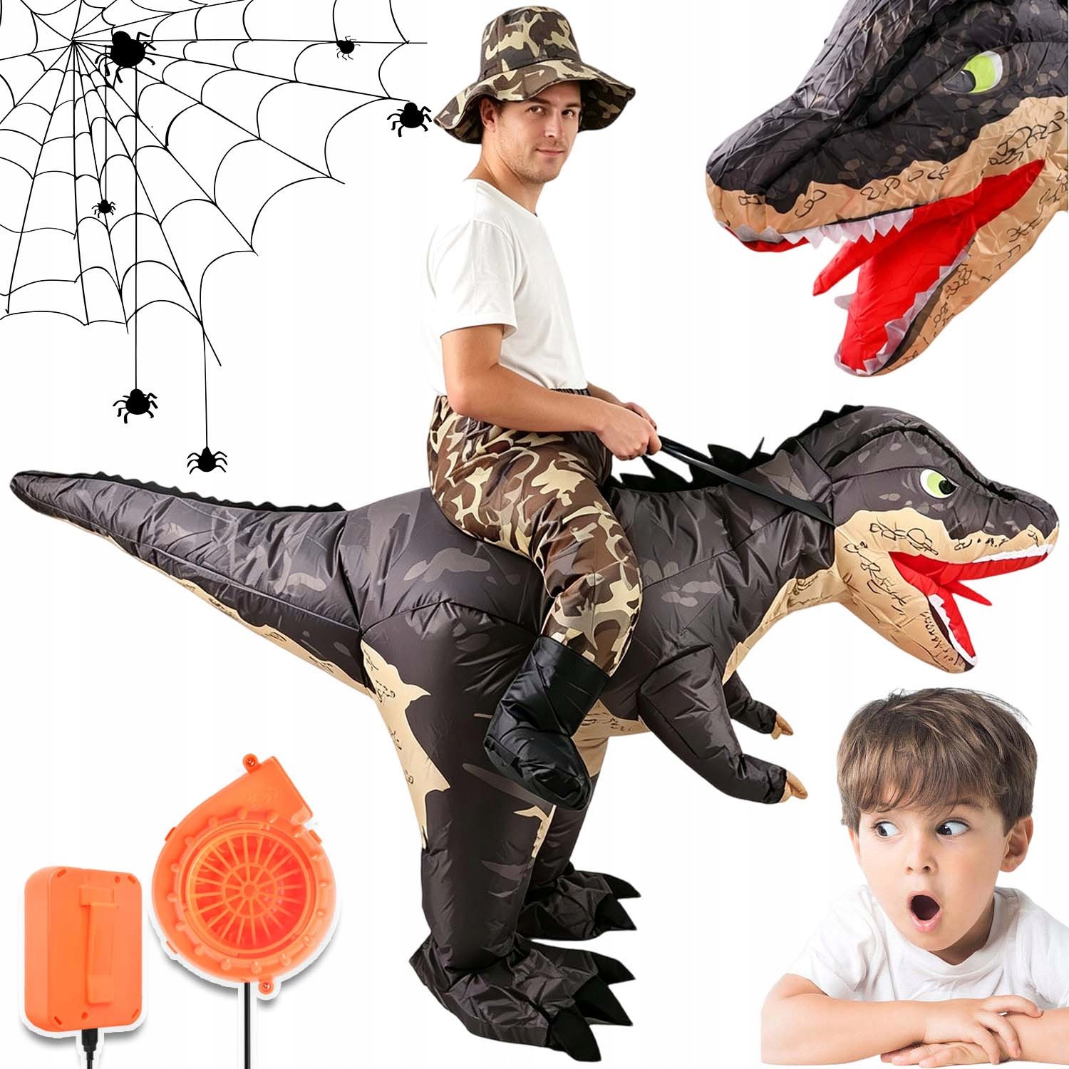 Nafukovací Kostým Dinosaurus T-rex Převlek Kostým Halloween Pro 150CM-190CM