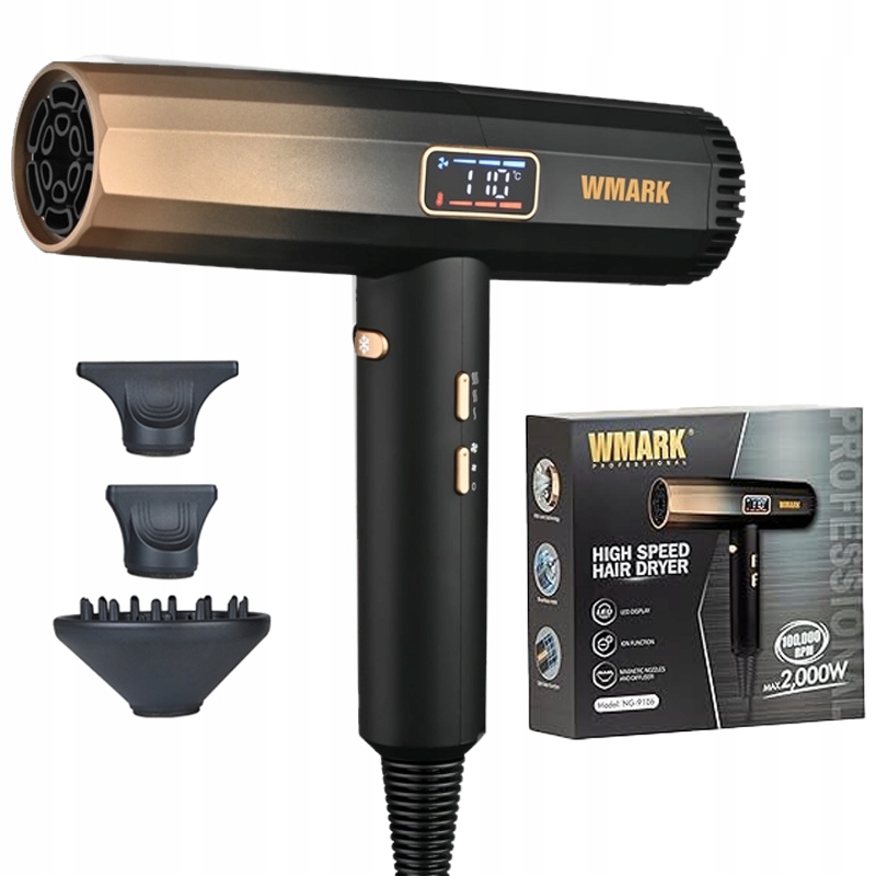 Wmark NG-9106G Suszarka do włosów silnik cyfrowy Bldc 2000w 110000 obr/min