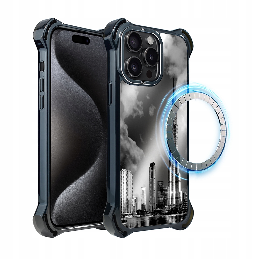 Pouzdro pro iPhone 15 Pro Max Ibizu DropGuard Ultra s MagSafe, Burj Khalifa